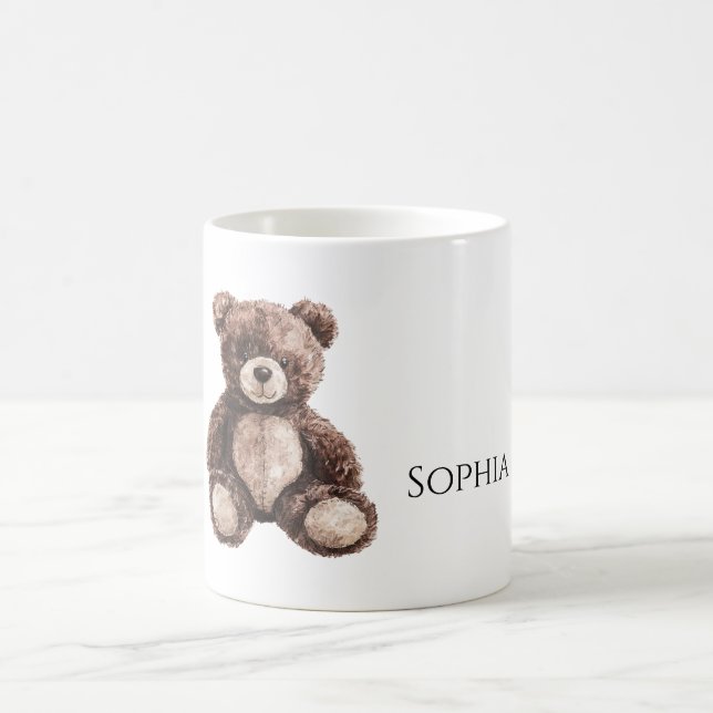 Cute Chocolate Brown Teddy Bear Kaffemugg (Center)