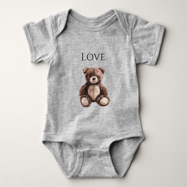 Cute Chocolate Brown Teddy Bear T Shirt (Framsida)