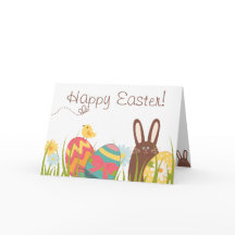 Cute Chocolate Bunny och Påskägg Glad påsk