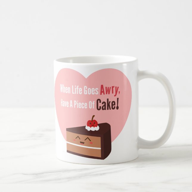 Cute Chocolate Cake Funny Quote Kaffemugg (Höger)