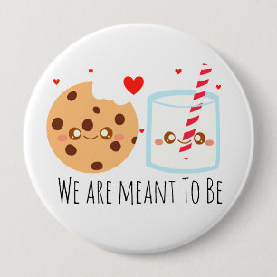Cute Chocolate Chip Cookie and Glass of Mjölk Knapp