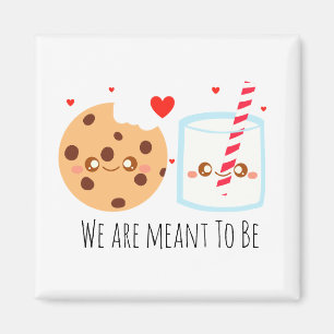 Cute Chocolate Chip Cookie and Glass of Mjölk Magnet