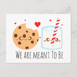 Cute Chocolate Chip Cookie and Glass of Mjölk Vykort