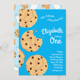 Cute Chocolate Chip Cookie Kids 1:a födelsedagen P Inbjudningar