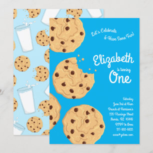Cute Chocolate Chip Cookie Kids 1:a födelsedagen P Inbjudningar