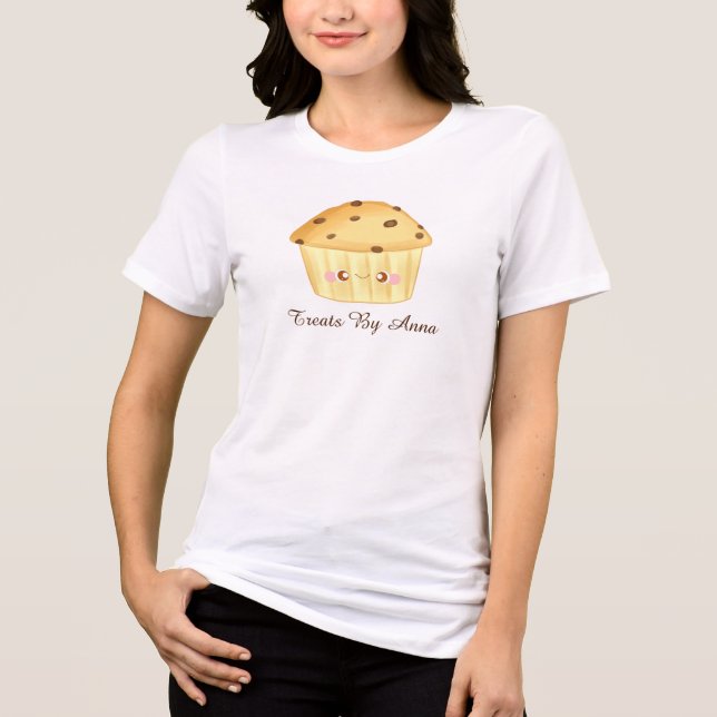 Cute Chocolate Chip Muffin T Shirt (Framsida)