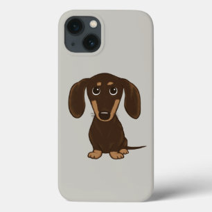 Cute Chocolate Dachshund Wiener-Hund för Teckna