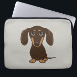 Cute Chocolate Dachshund | Wiener-Hund för Tecknad Laptop Fodral<br><div class="desc">Cute Tecknad Doxie</div>