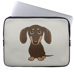 Cute Chocolate Dachshund   Wiener-Hund för Tecknad Laptop Fodral