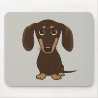 Cute Chocolate Dachshund | Wiener-Hund för Tecknad
