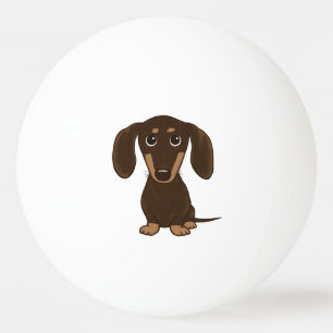 Cute Chocolate Dachshund Wiener-Hund för Tecknad Pingisboll
