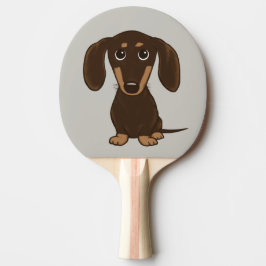 Cute Chocolate Dachshund | Wiener-Hund för Tecknad Pingisracket