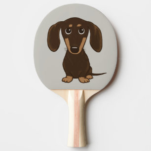 Cute Chocolate Dachshund   Wiener-Hund för Tecknad Pingisracket