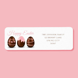 Cute Chocolate Eggs Glad påsk Adress Returadress Etikett