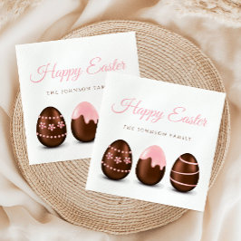 Cute Chocolate Eggs Glad påsk Pappersservett