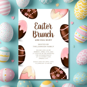 Cute Chocolate Eggs Påsk Brunch Inbjudningar