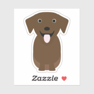 Cute Chocolate Lab, Labrador Retriever Hund Vinyl Klistermärken