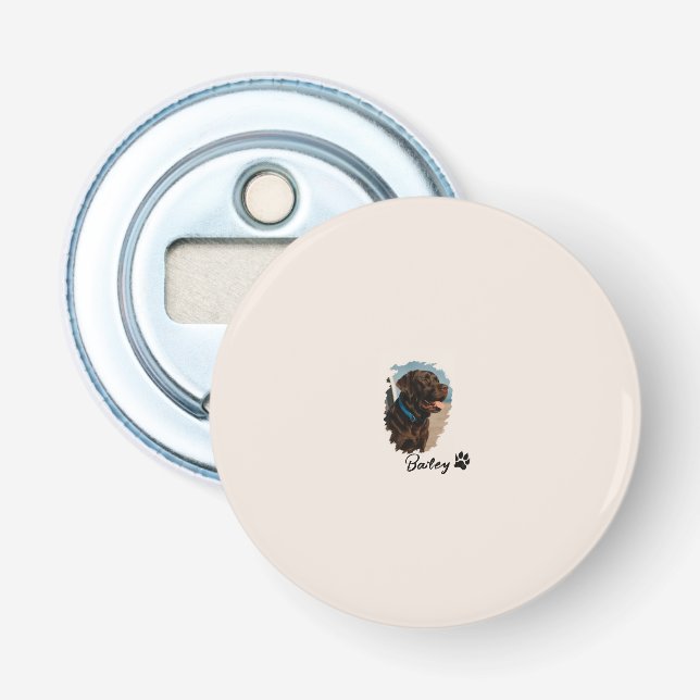 Cute Chocolate Labrador Hund - Bailey | Pet Gift Flasköppnare (Framsidan)