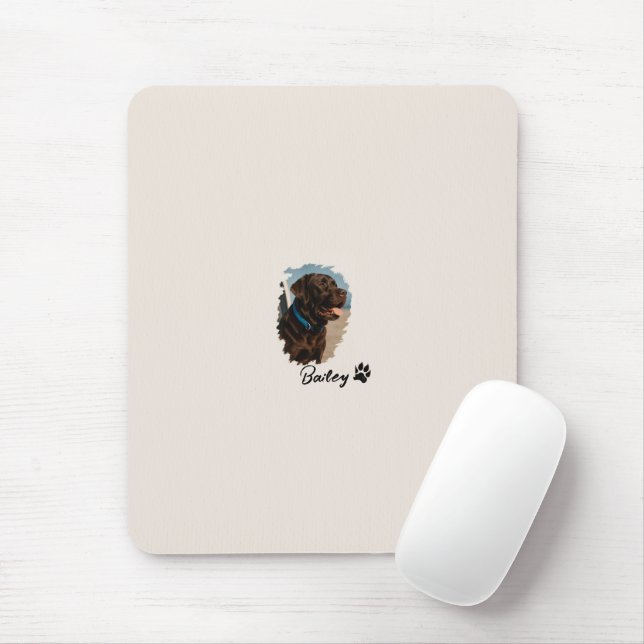 Cute Chocolate Labrador Hund - Bailey | Pet Gift Musmatta (Med mus)