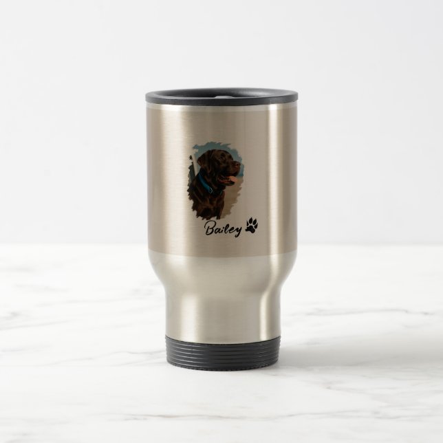 Cute Chocolate Labrador Hund - Bailey | Pet Gift Resemugg (Center)