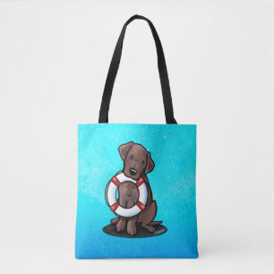 Cute Chocolate Labrador Rädding Hund Tote Tygkasse