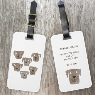 Cute Chocolate Labrador Retriever Hund Art Anpassn Bagagebricka
