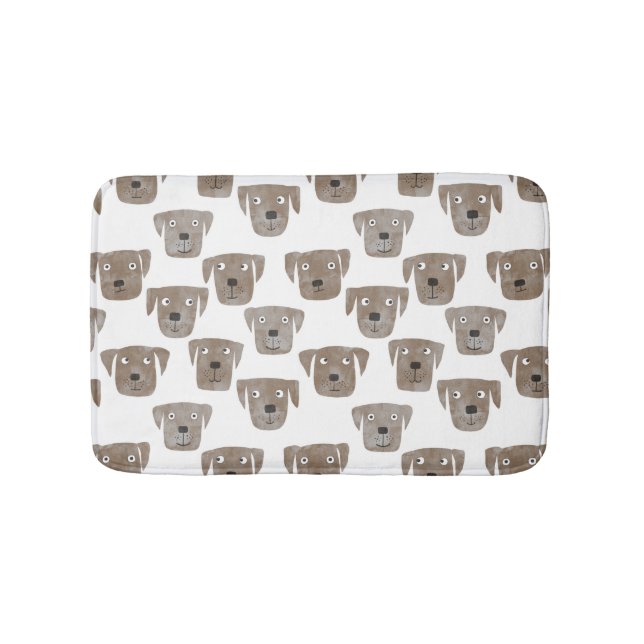 Cute Chocolate Labrador Retriever Hund Watercolor Badrumsmatta (Framsidan)