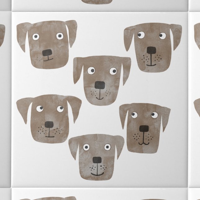 Cute Chocolate Labrador Retriever Hundar Kakelplatta (Fun Chocolate Labrador Retriever Dog ceramic tile)
