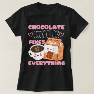 Cute Chocolate Milk Kawaii Design T Shirt