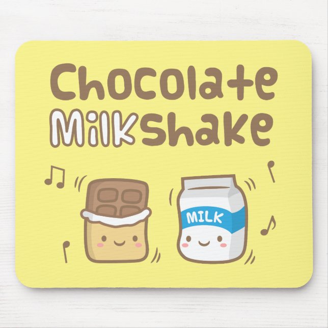 Cute Chocolate Milkshake Doodle För barn Musmatta (Framsidan)