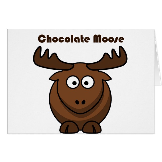 Cute Chocolate Moose Funny Joke Tecknad Pun Hälsningskort (Framsidan Horizontal)