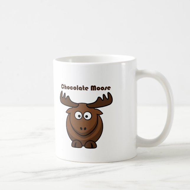 Cute Chocolate Moose Funny Joke Tecknad Pun Kaffemugg (Höger)