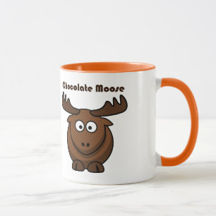 Cute Chocolate Moose Funny Joke Tecknad Pun Mugg