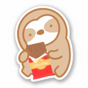 Cute Chocolate Pub Sloth Klistermärken