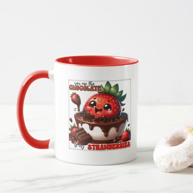 Cute Chocolate strawberry word art  Mugg (Med munk)
