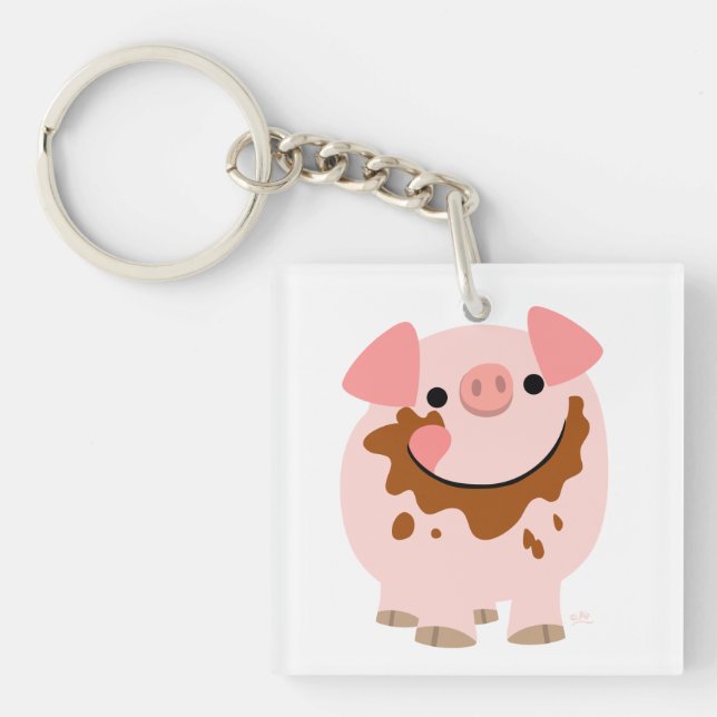 Cute Chocolate Tecknad Gris Acrylic Keychain (Framsidan)