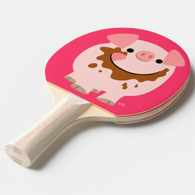 Cute Chocolate Tecknad Gris Ping Pong Paddle Pingisracket (Frontvinkel)