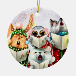 Cute Choir Animals Lärare jul Ceramic Julgransprydnad Keramik