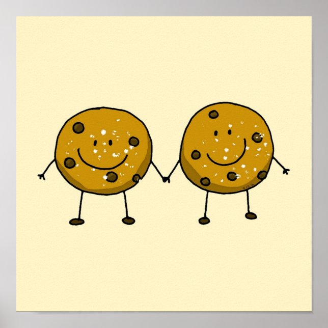 Cute Choklad chip cookie besties Poster (Framsidan)