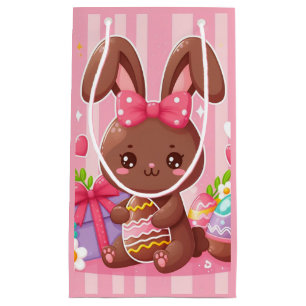 Cute Choklad Påskhare med rosa rand