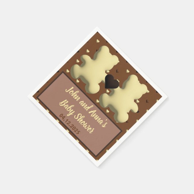 Cute Chokladbjörn Babydusch-väska Pappersservett (Hörn)