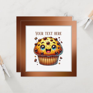 Cute chokladmuffin party inbjudningar