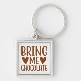 Cute Chokohol Foodie Gift Candy Funny Chocolate Fyrkantig Silverfärgad Nyckelring
