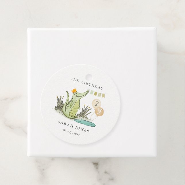 Cute Chomp Alligator in Swamp oavsett ålder Gåvor Etiketter (På plats)