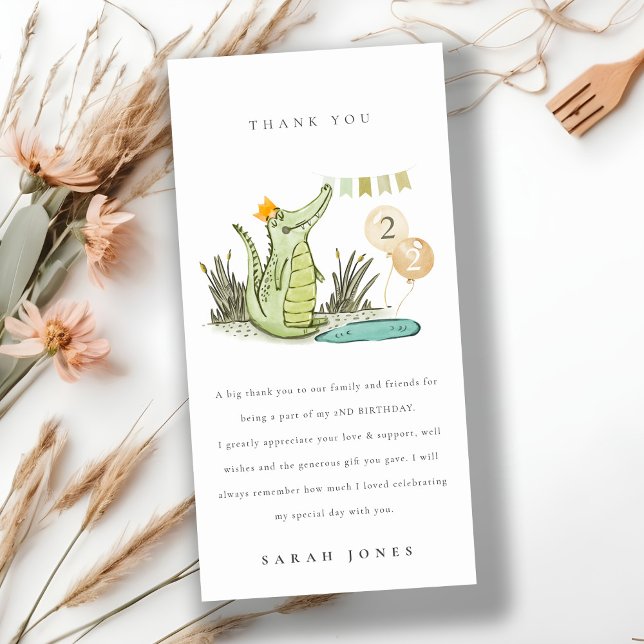 Cute Chomp Alligator in Swamp oavsett ålder Tack Kort (Skapare uppladdad)