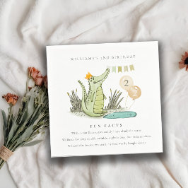 Cute Chomp Alligator in Swamp Roligt Facts Birthda Pappersservett