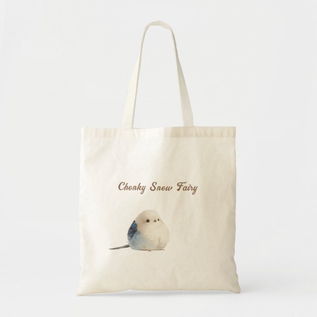 Cute Chonky Snow Fairy Shima Enaga Bird Tygkasse (Framsidan)