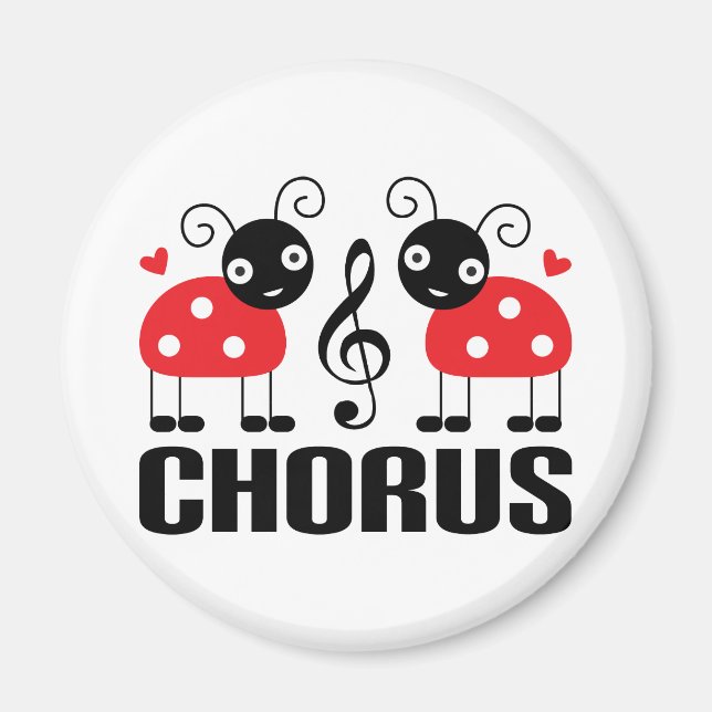 Cute Chorus Red Ladybugs Magnet (Framsidan)