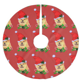 Cute Chow Chow God jul Julgransmatta Borstad Polyester