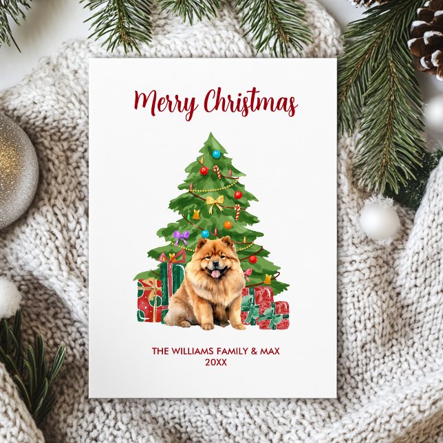 Cute Chow Chow Hund-familjens jul Julkort (Skapare uppladdad)